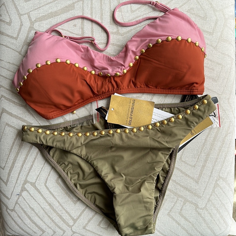VIX Color Block Studded Bikini With A Full Bottom (D/L)